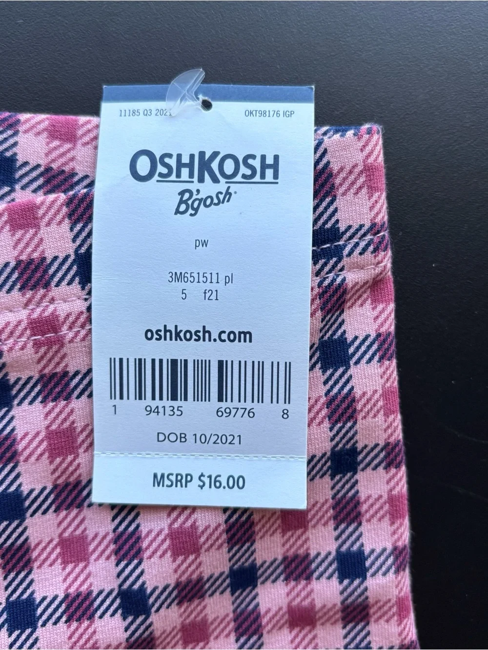 New OshKosh B'gosh Girls 5T Top & Leggings Set Long sleeve Hedgehog Blue Pink